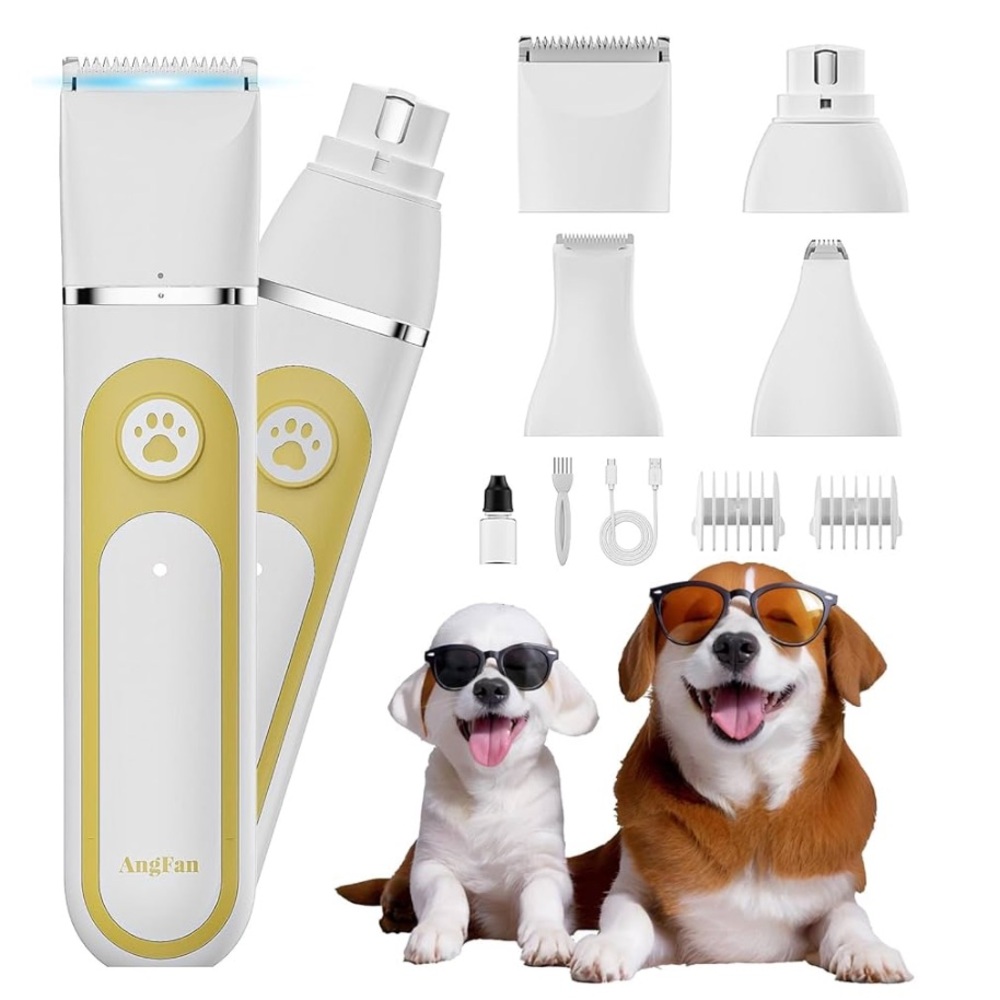 NEW! Pet Clippers Grooming Kit 4 Tools Cordless Paw Trimmer Grinder Waterproof